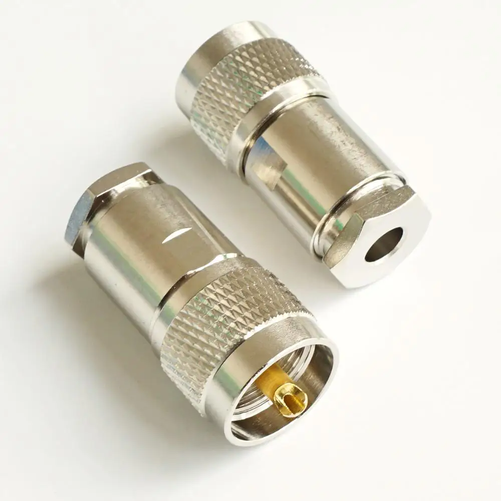 Разъем PL259 PL 259 SO239 SO 239 UHF мужской зажим Пайка для RG 8X RG8X RG59 LMR240 Кабель Латунь RF