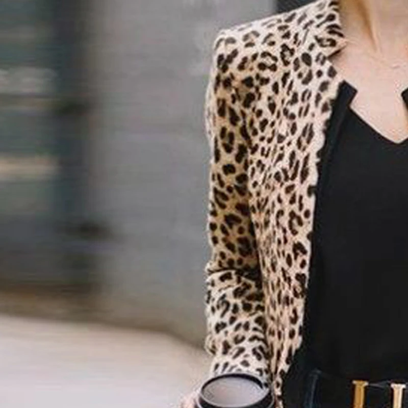 Модный женский блейзер с леопардовым принтом женские куртки костюм тонкие