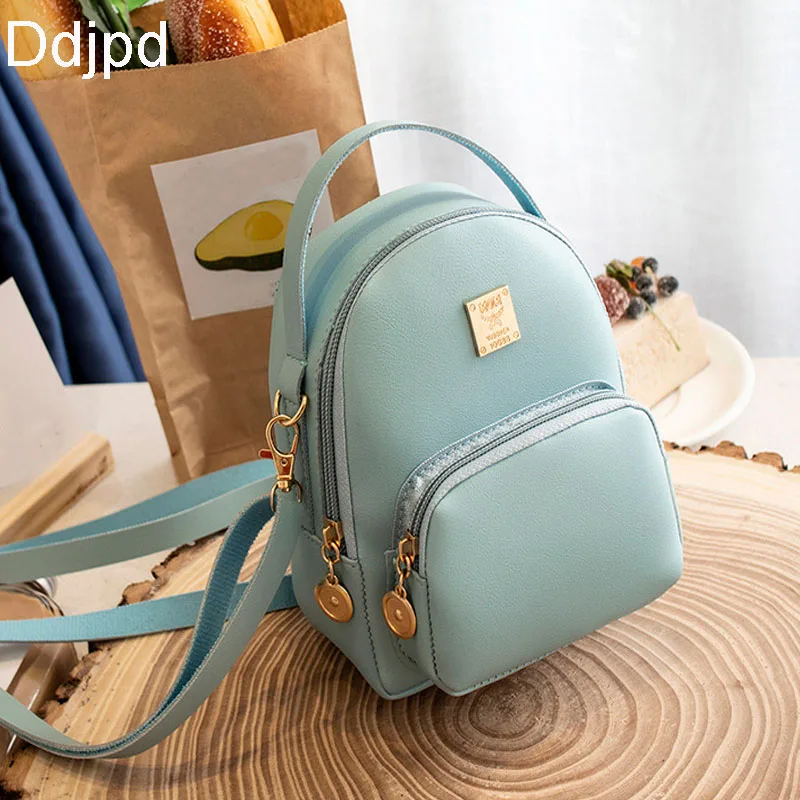 

Простой мини-рюкзак Ddjpd, повседневная многофункциональная женская сумка из мягкой кожи, модный уличный женский маленький рюкзак для покупо...