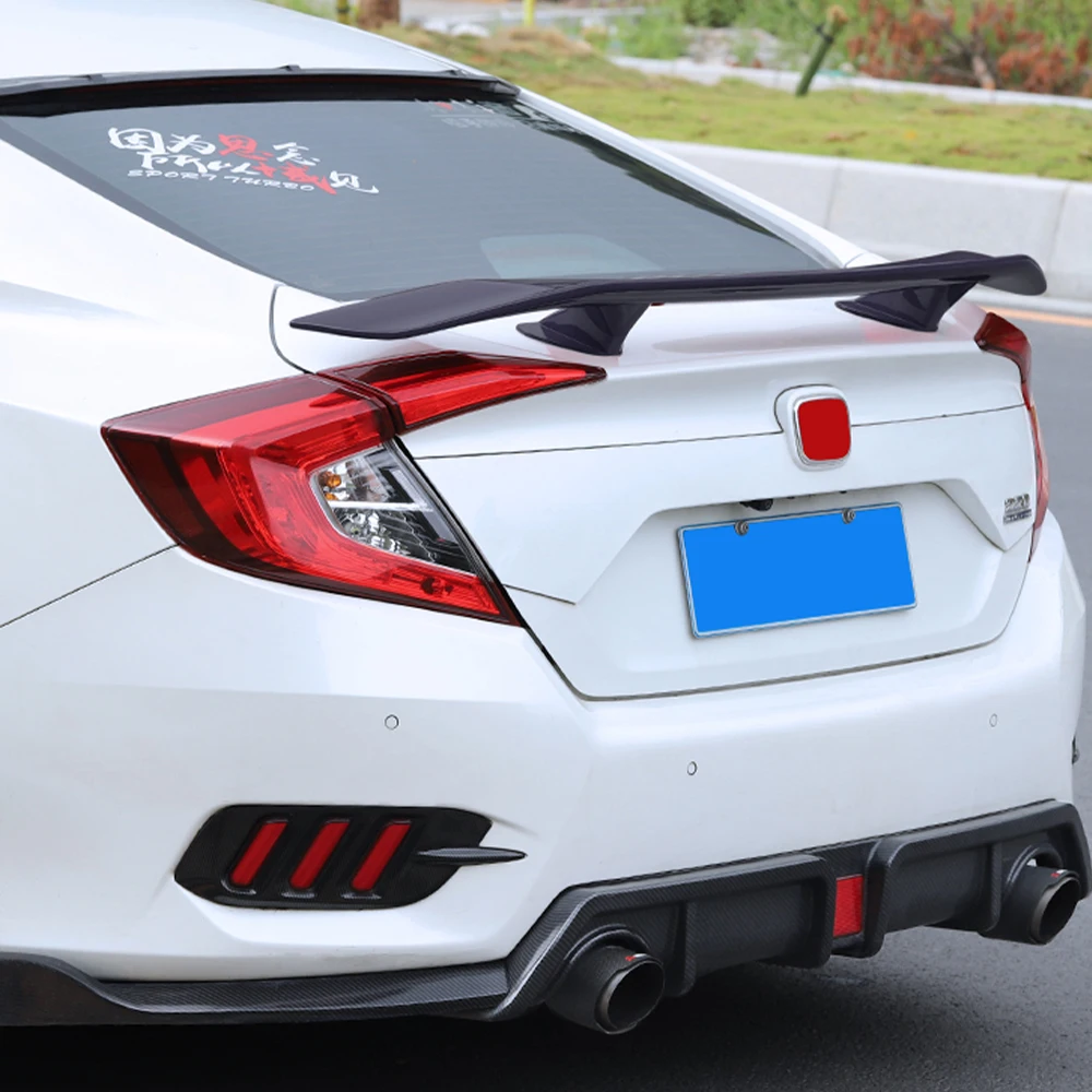 Крыло задний спойлер для Honda Civic 2016 2017 2018 2019 2020 2021 АБС-пластик углеродная черная