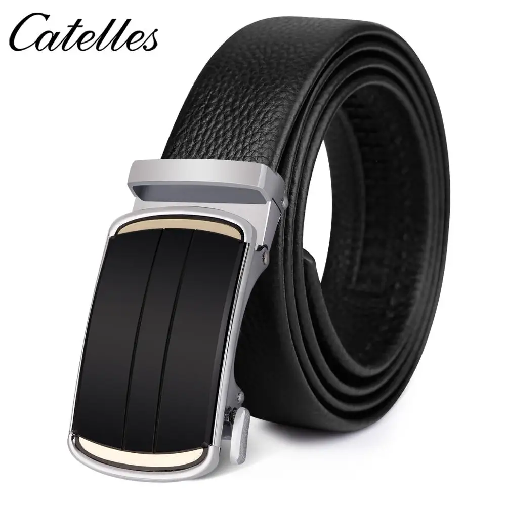 

Men Belt Male Genuine Leather Strap Belts For Men Top Quality Automatic Buckle black Belts