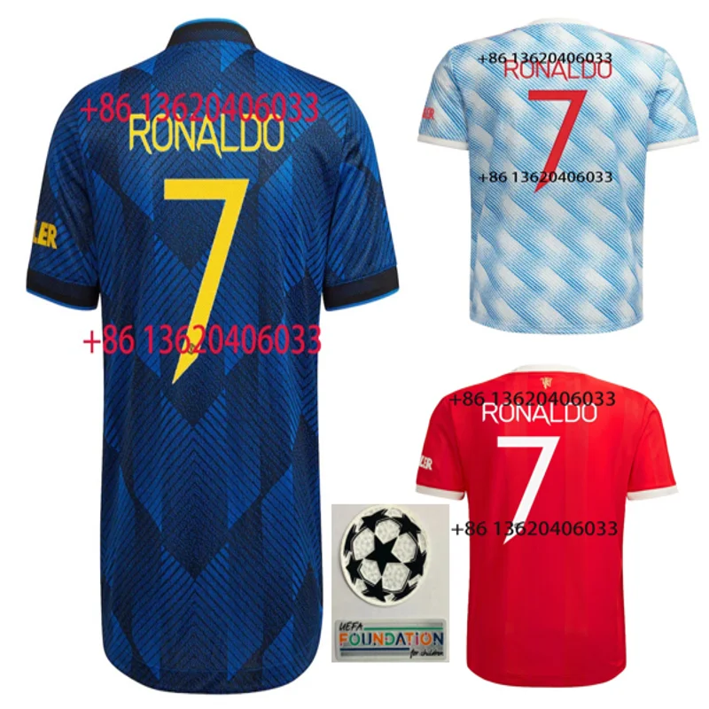 

Free shipping Ronaldo 2021 2022 Manchester football jersey Champions Patch Sancho 21 22 Man United adult Soccer shirts