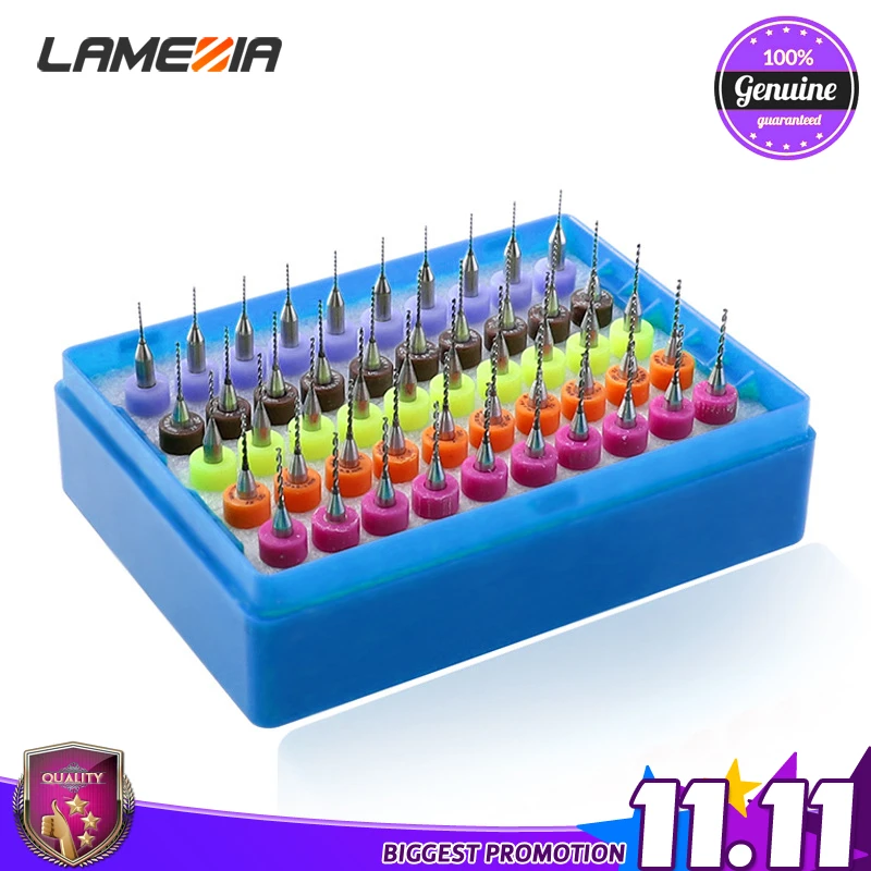 

Набор карбидных сверл LAMEZIA 50 шт./компл. 0,5-0,9 мм, микро печатная плата, сверло с прямой ручкой
