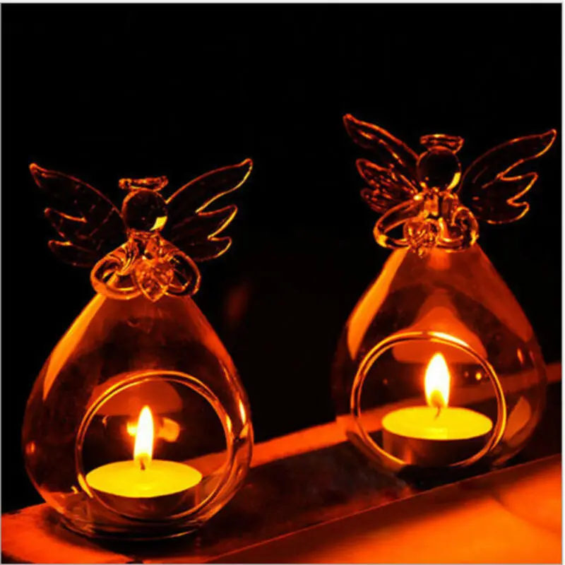 Новинка подсвечники ангельские стеклянные хрустальные прозрачные классические