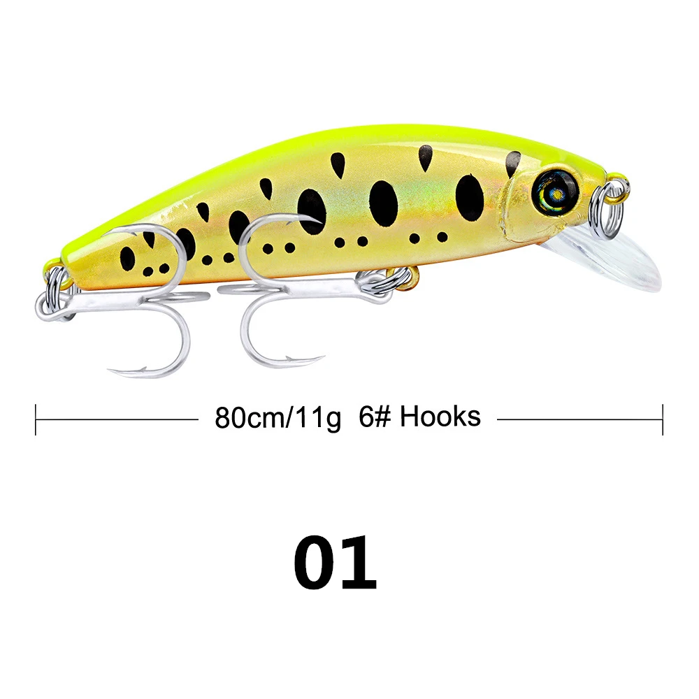 

1 Pcs Artificial Hard Bait Minnow Fishing Lures Wobbler Crankbait Floating 8# Treble Hook Bass Pike Swimbait Pesca 80mm 11g