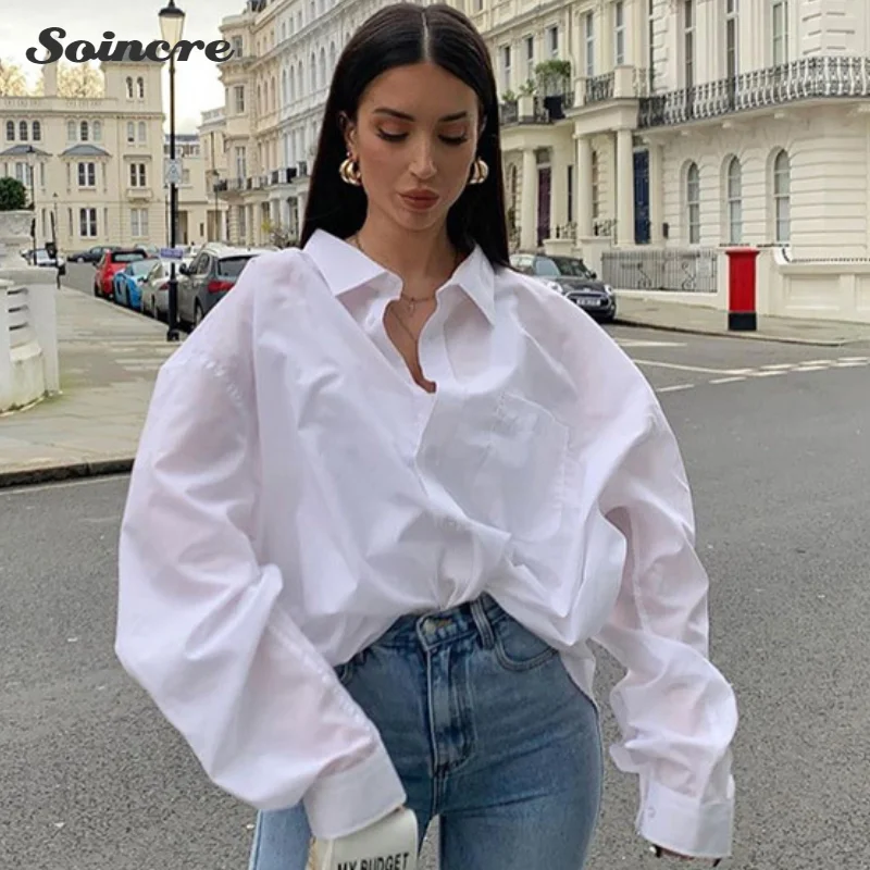 

Женская хлопковая рубашка с длинным рукавом, однобортная Повседневная Блузка с отложным воротником в уличном стиле, новинка 2021