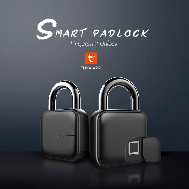 

Tuya New L3 Smart Keyless Fingerprint Padlock USB Rechargeable Anti-Theft Security Lock IP65 Waterproof Door Luggage Case Lock