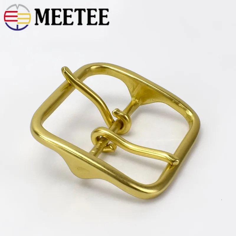 Meetee твердая латунная металлическая пряжка для ремня мужчин и женщин двойная