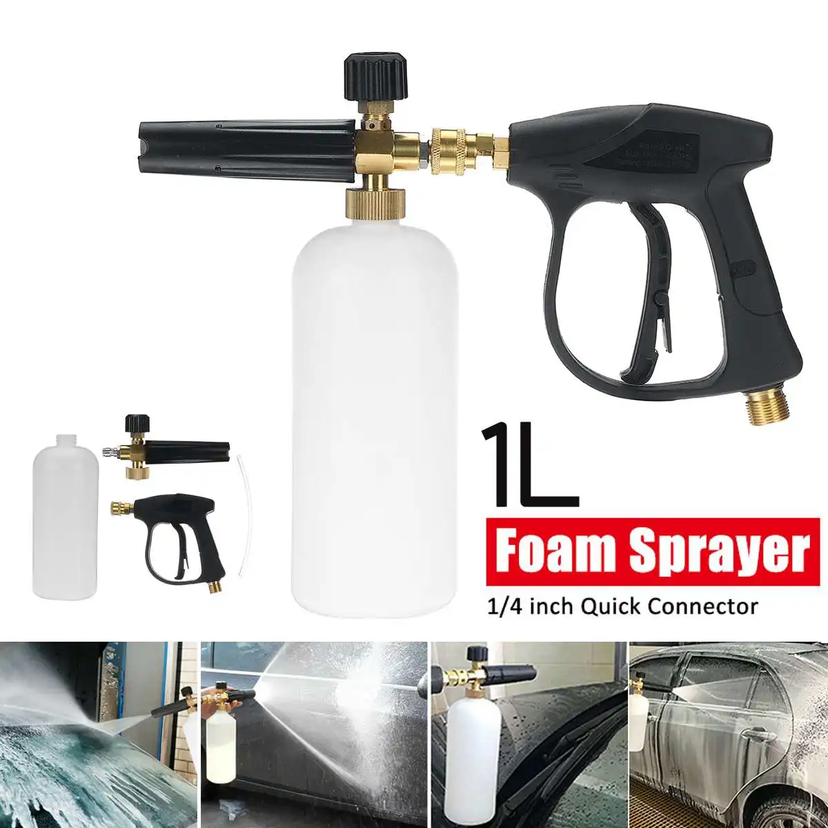 

1L высокое Давление автомобиля пена Вымойте устройство для формирования мыльной пены Ланс пена Кэннон сопло-насадка для чистого автомобиля ...