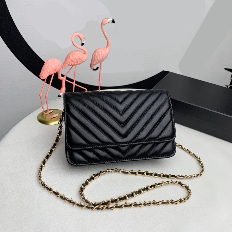 

Top luxury fashion handbag women's Retro casual shoulder bag checkered leather zipper series classic small fragrance bag
