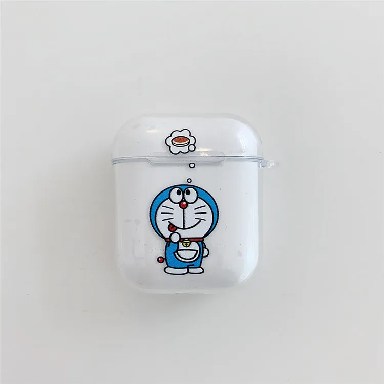 Color 3 Для Airpods чехол синий Bluetooth беспроводные наушники защитный чехол Ститч Дораэмон прозрачный мягкий для Apple Airpods зарядка сумки - Цвет: Color 3