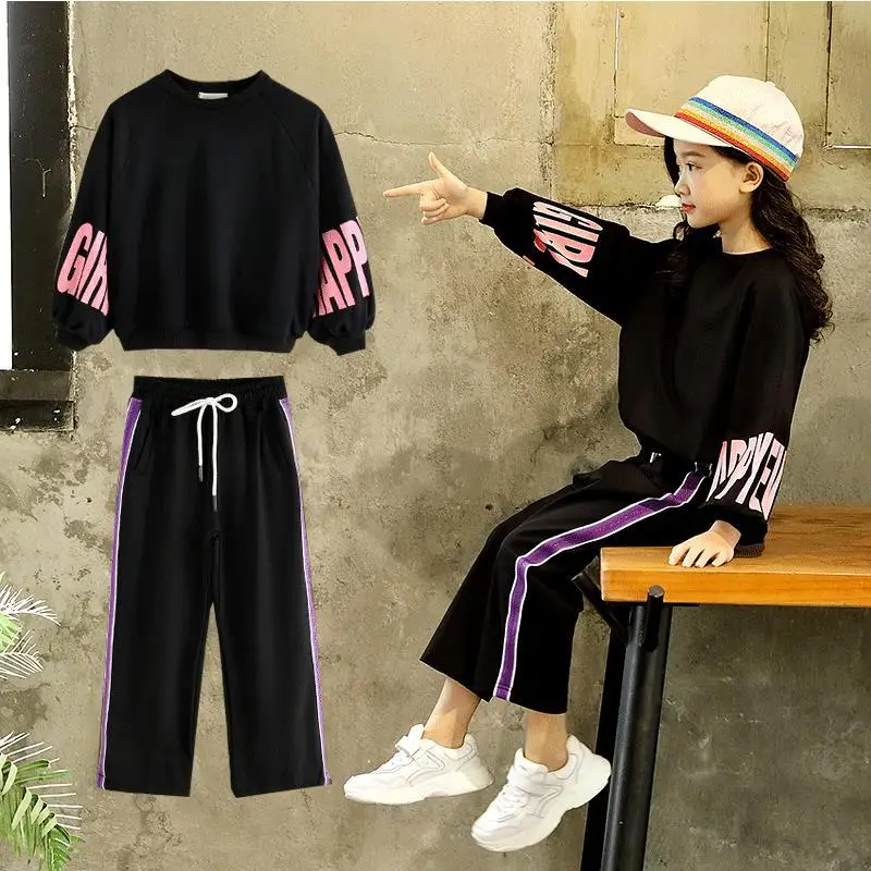 Детские Осенние костюмы 2019 Новые Стильные комплекты спортивной одежды для
