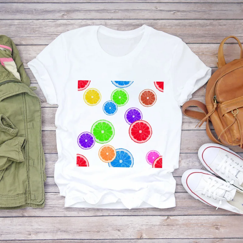 

Colorful summer Fruit Lemon Aesthetic Punk Streetwear Cute 90s Lady Print T-shirts Top T Shirt Ladies Womenns Graphic Female Tee