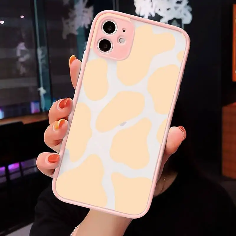

Cow color Print fashion Pattern texture Phone Case Matte Transparent for iPhone 7 8 11 12 s mini pro X XS XR MAX Plus cover