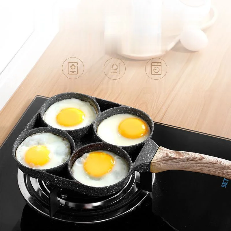 

Egg burger machine non-stick frying pan household small frying pan breakfast pot poached egg dumpling pan four-hole mold