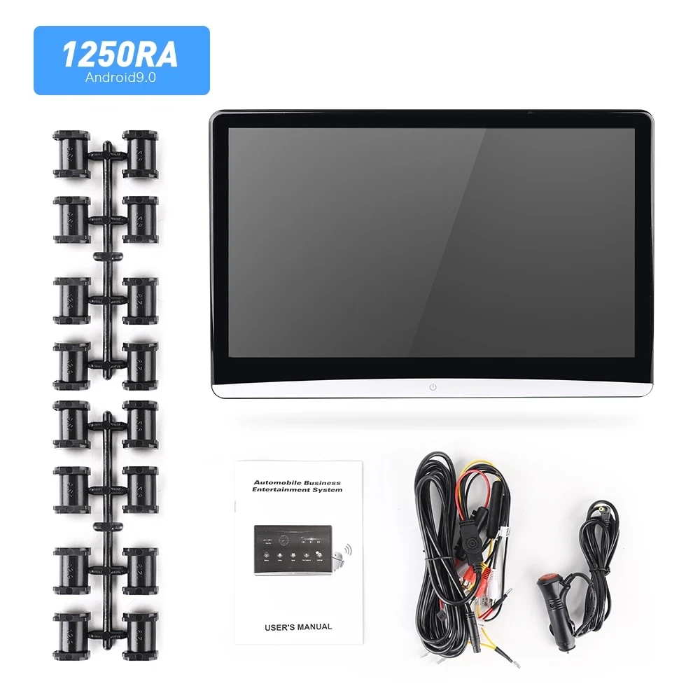 

12.5 Inch Android 9.0 2+16G Quad Core Headrest Monitor HD 1080P Touch Screen WIFI/Bluetooth/USB/SD/HDMI/FM Video Player