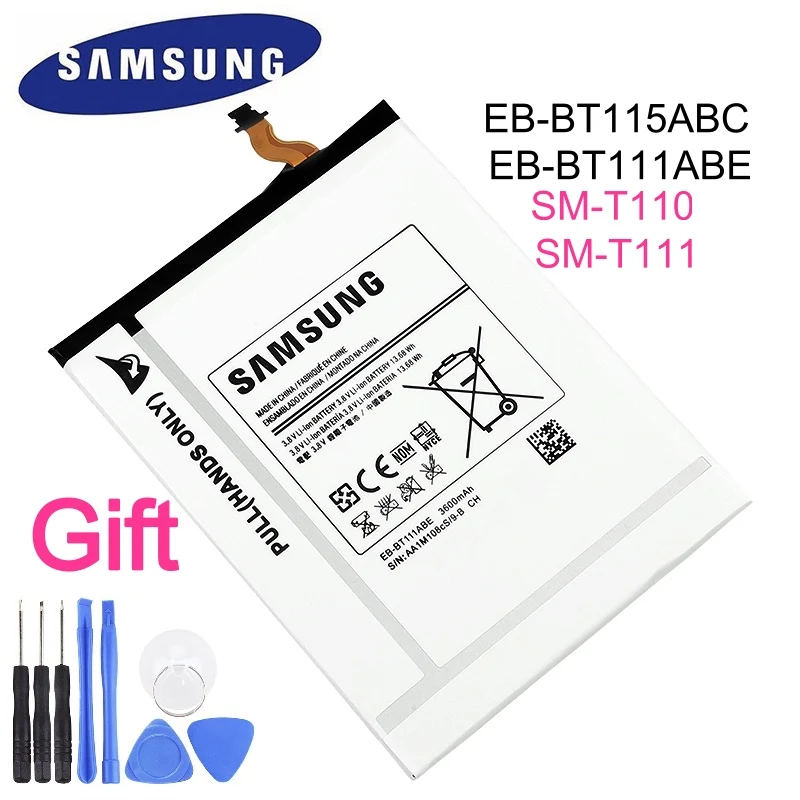 Оригинальная запасная батарея для Samsung T115 T116 планшета 3600 мАч|Аккумуляторы