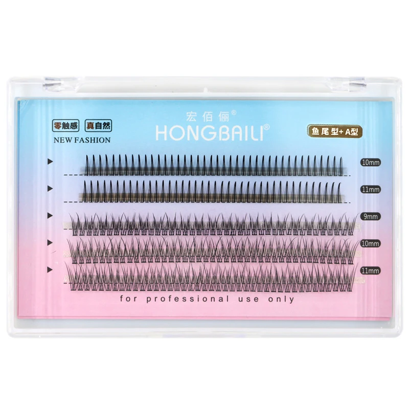 

5 Rows Mixed Fish Lashes A Shape Makeup Individual Cluster Fairy Hair Grafting Top To Bottom False Eyelash