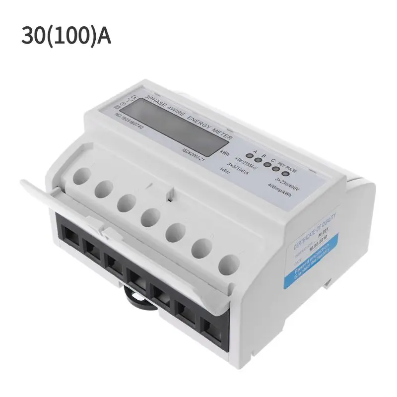 

3 Phase 4 Wire Electric LCD Display Digital Energy Meter Calibrated For DIN Rail Power Meters 50/60HZ Y5JA