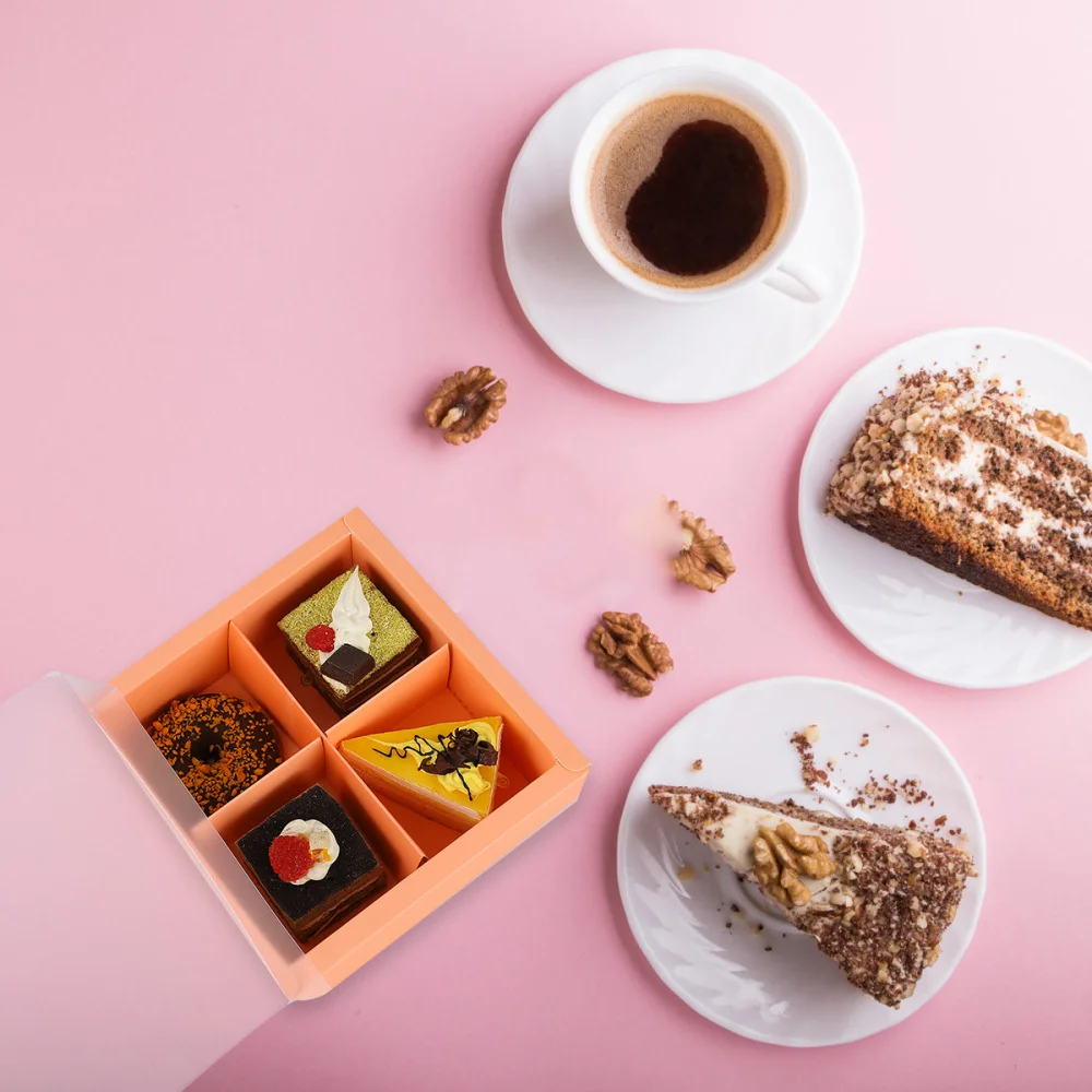 2 шт. квадратные бумажные коробки для тортов|Подарочные сумки и упаковка| |