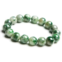 natural green dushan jade for women men bracelet 12mm stretch genuine gemstone round bead bracelet aaaaaa