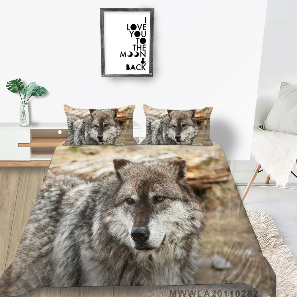 

Wolf Series Bedding Set Full Size Classic 3D Wilderness Duvet Cover Set King Queen Single Double Twin Comfortable Bed Set Nature