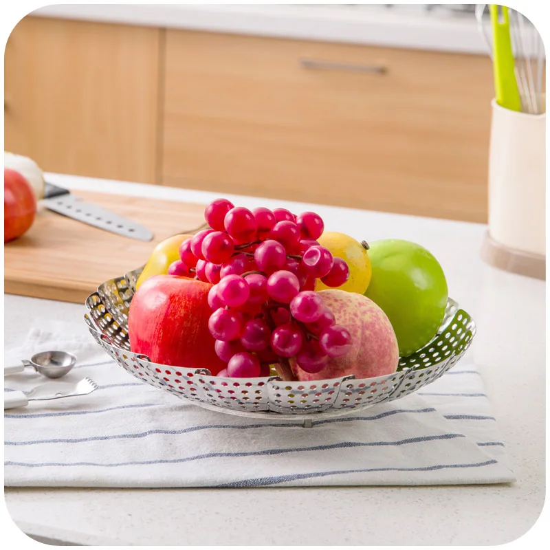 Новая Стальная Складная Пароварка складная чайник для рыбы сковорода корзина