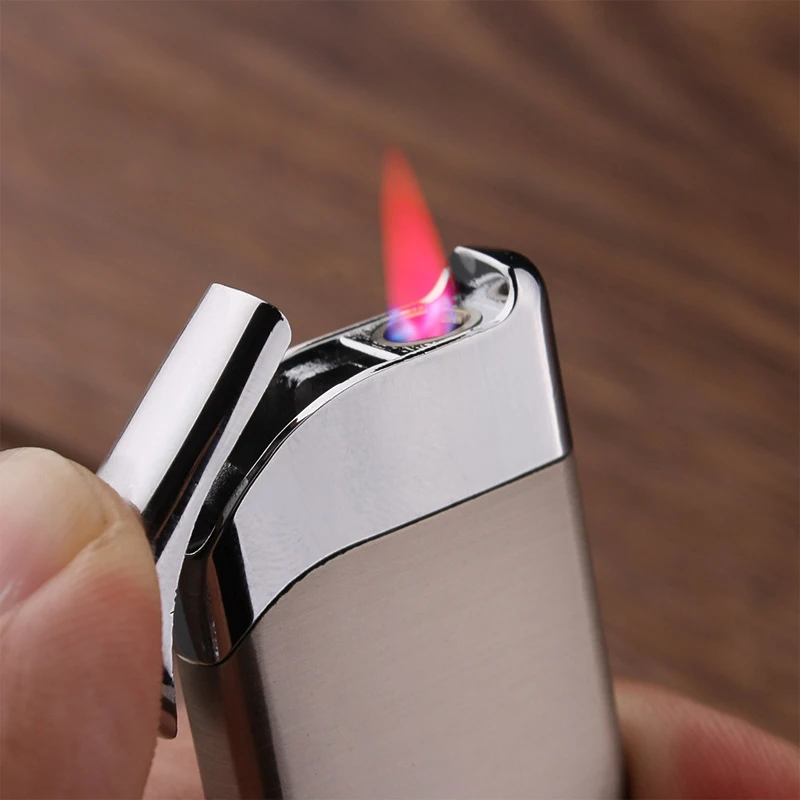 Турбонепродуваемая трубная зажигалка ультратонкая компактная металлическая