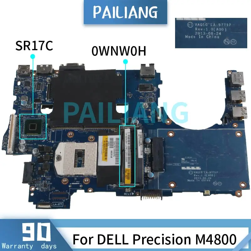parpailiang m4800 placa principal sr17c drive ddr3 Placa-mãe para notebook