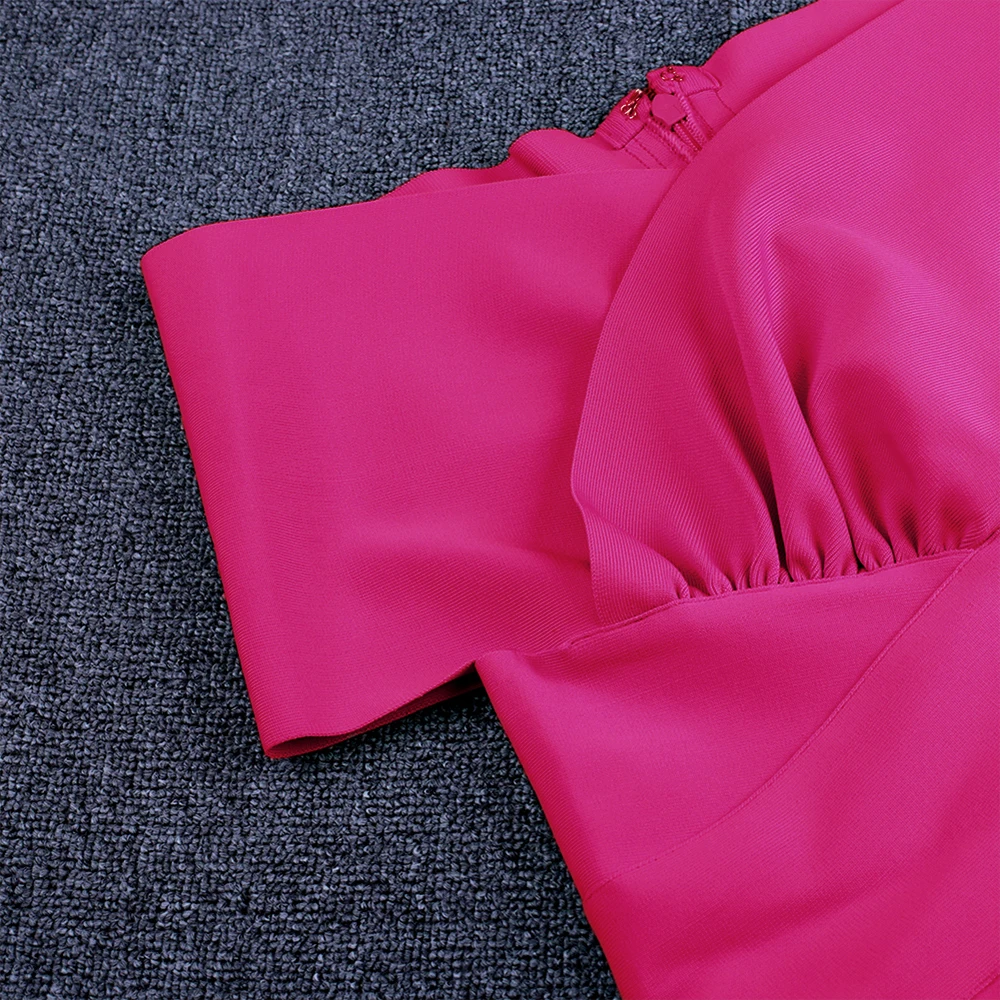 

Women Knee Length Sexy Celebrity Party Dress Bandage Vestido Bandage 2020 New Arrivals Off Shoulder Bandage Dress