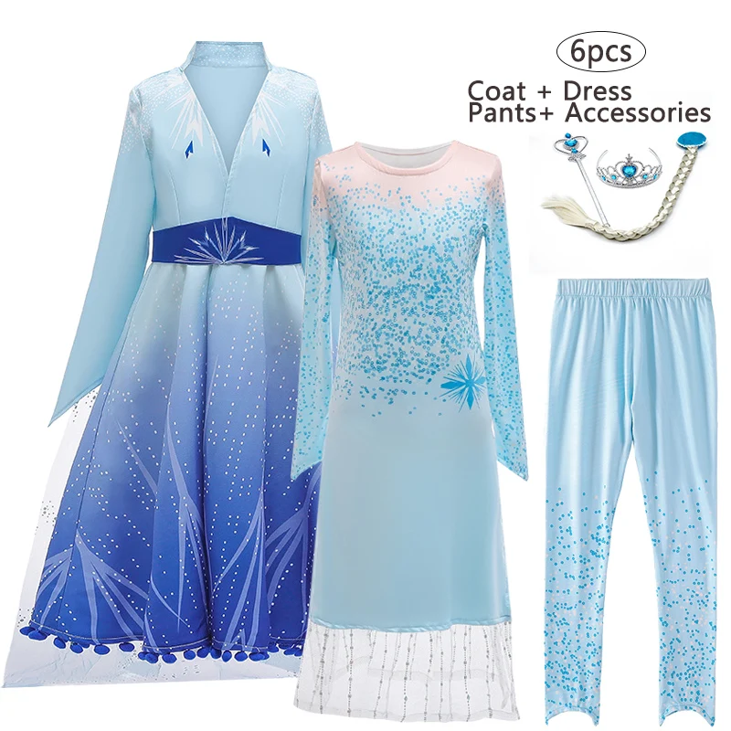 

2020 Elsa Dress Girls Easter Cosplay Kids Dresses For Girls Costume Anna Elegant Princess Dress Carnival Party Children Clothing