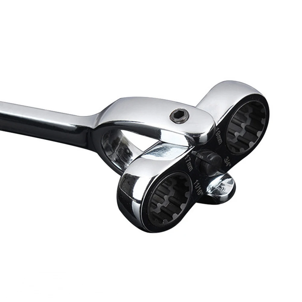 Многофункциональный Трещоточный подвижный гаечный ключ с двойной головкой