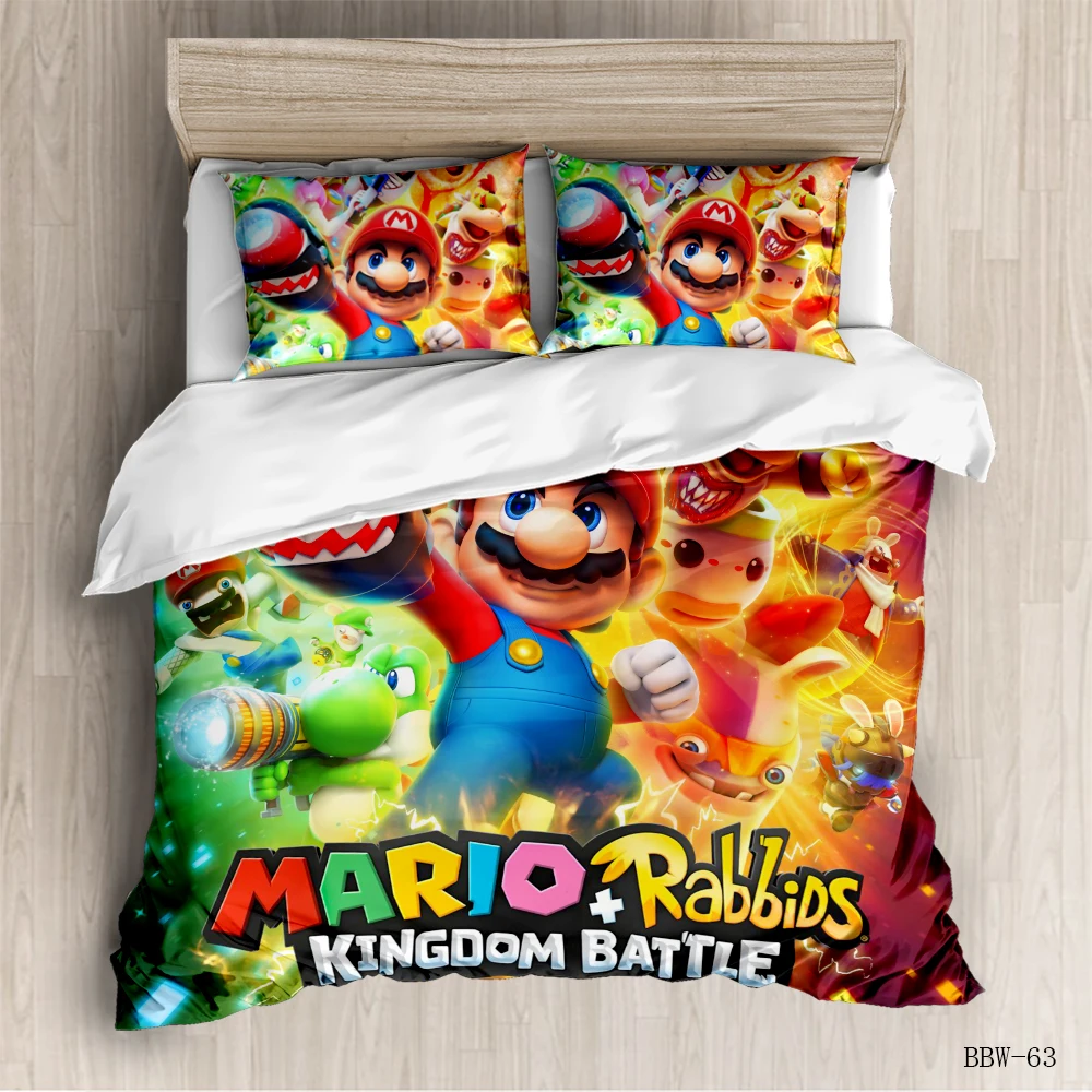 3D Super Mario Bros. Комплект постельного белья для детей с милым рисунком персонажа из
