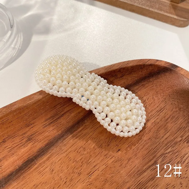 

Pearl Hair Clip Snap Button Hair Pins for Women Sweet Pearl Hairpin Hair Clips Jewelry Lady Barrette Stick 0001