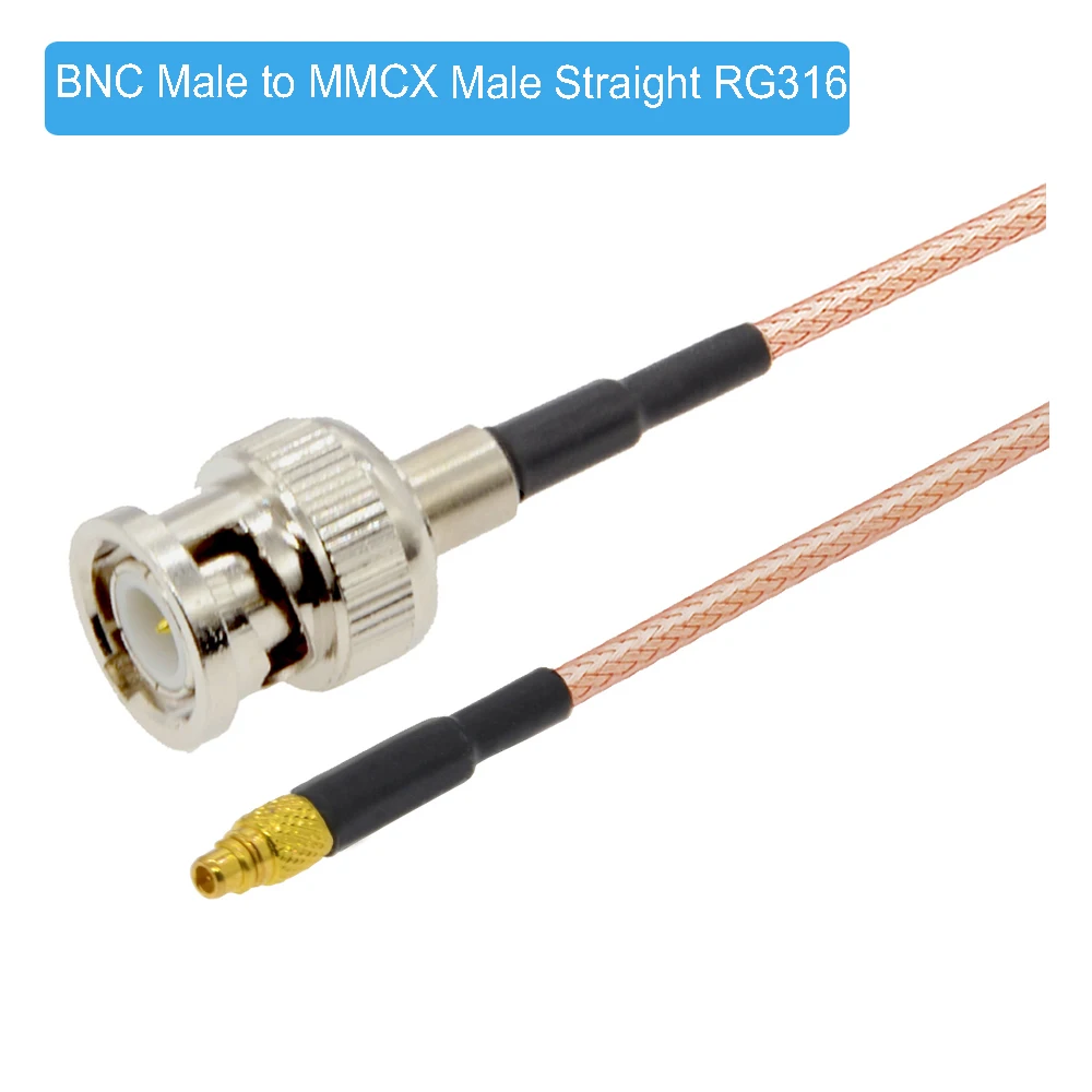 Коаксиальный удлинитель BNC-MMCX кабель с коннектором BNC папа-MMCX папа RG316 RF перемычки