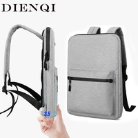 dienqi new ultra thin laptop backpack for 14 15 6 laptop man bag multi use women men work bag waterproof thin computer backbag