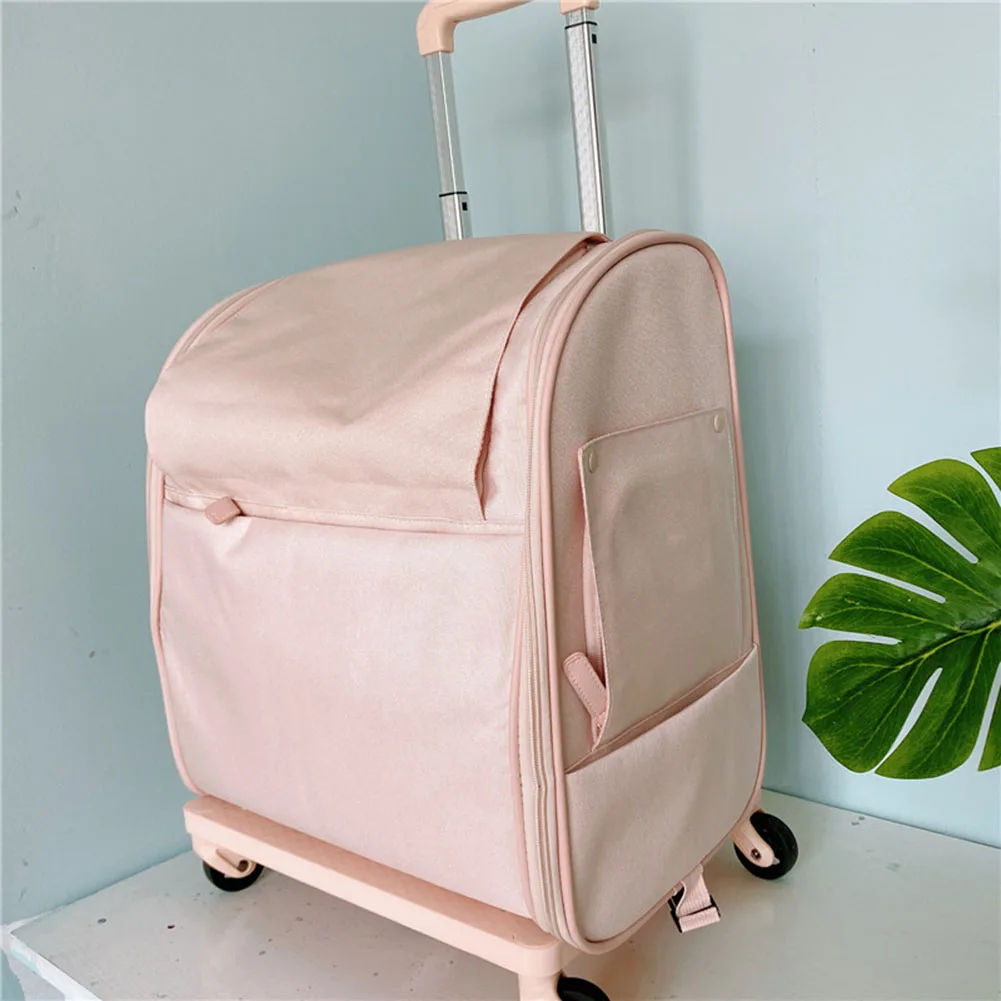 Mochila de viaje con ruedas para mascotas, bolso port&aacute;til para perros, bolsa de viaje para exteriores, suministros para gatos y perros-4