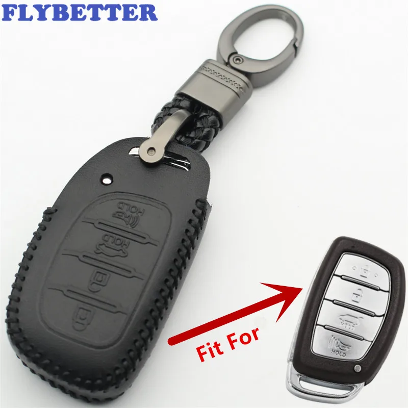 Брелок FLYBETTER из натуральной кожи с 4 кнопками смарт чехол для ключа Hyundai