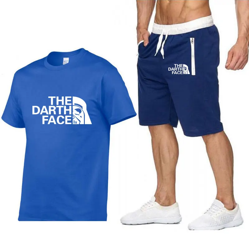 

Men's Set 2021 Summer Fashion Men Tracksuit 2PC Sporting Short Sleeve T-Shirt +Track Suit Shorts Jogger Sets Casual Letter