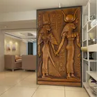 Ретро коричневые Настенные обои для гостиной вход коридор стены 3D рельеф древний египетский фараон обои домашний декор