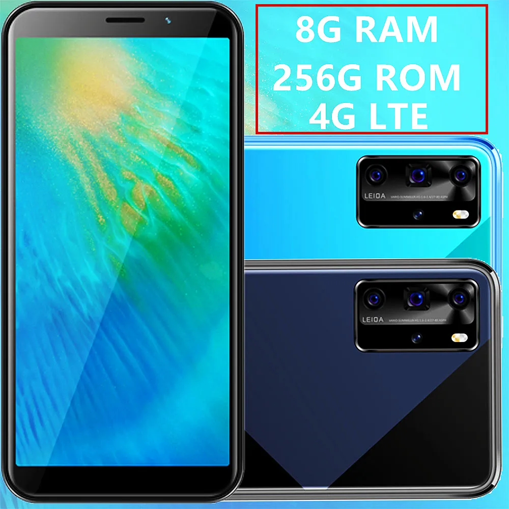 

9X Android cell phone 8G RAM 256G ROM 13MP LTE Mobile Phones Face ID Global Smartphones Celular Unlocked cellphone wifi dual sim