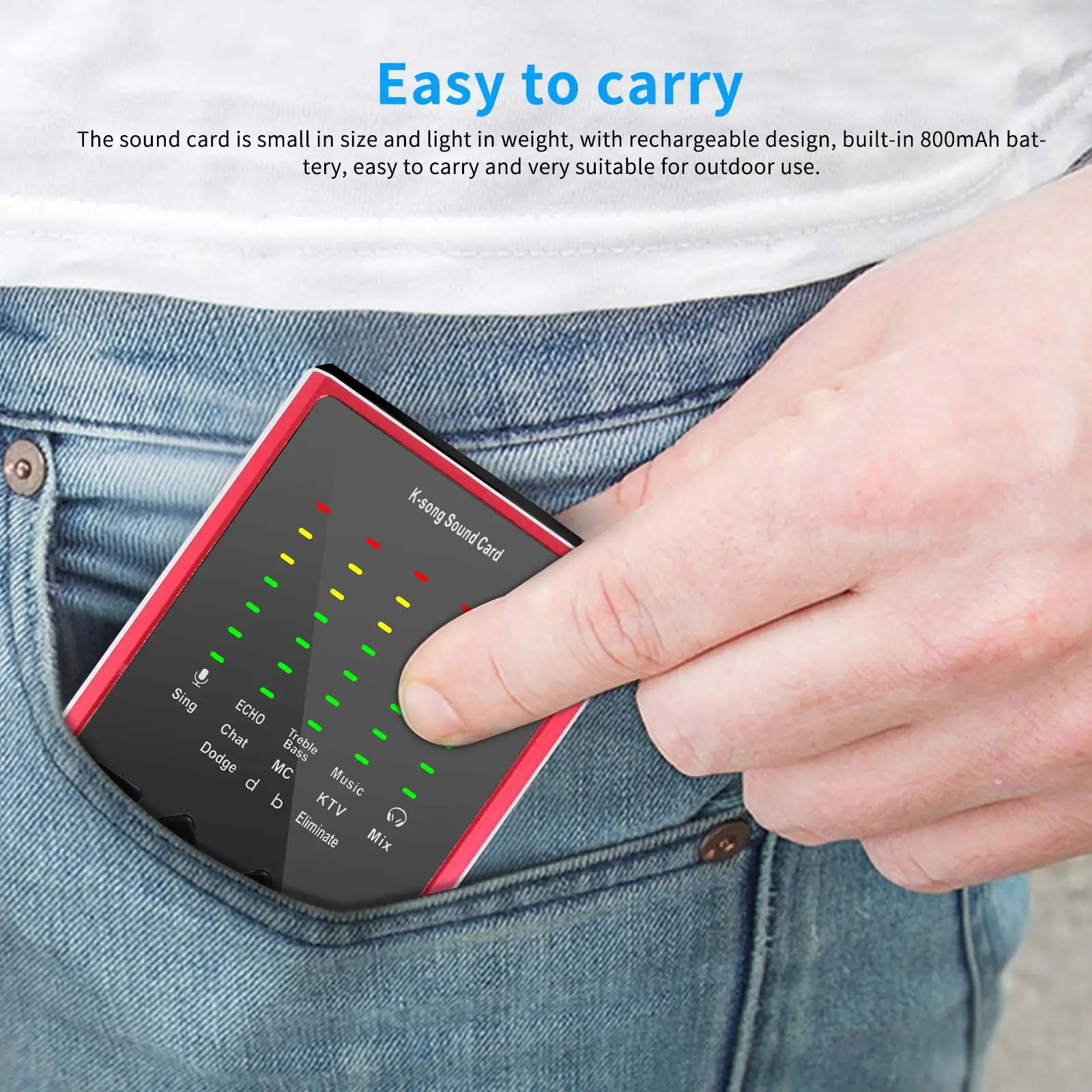 

Microphone Streamer Sound Card Headset Live Broadcast Audio External Phone Sound Card Rechargeable Bluetooth Phone Sound Card