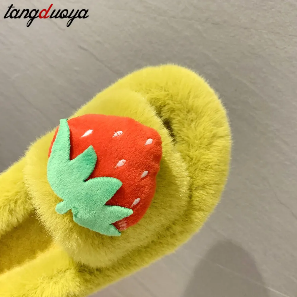 

Women Slippers Winter Warm Furry Shoes 2020 Woman Slip On Flats Slides Home Female Faux Fur Comfortable Non Slip Slippers hot