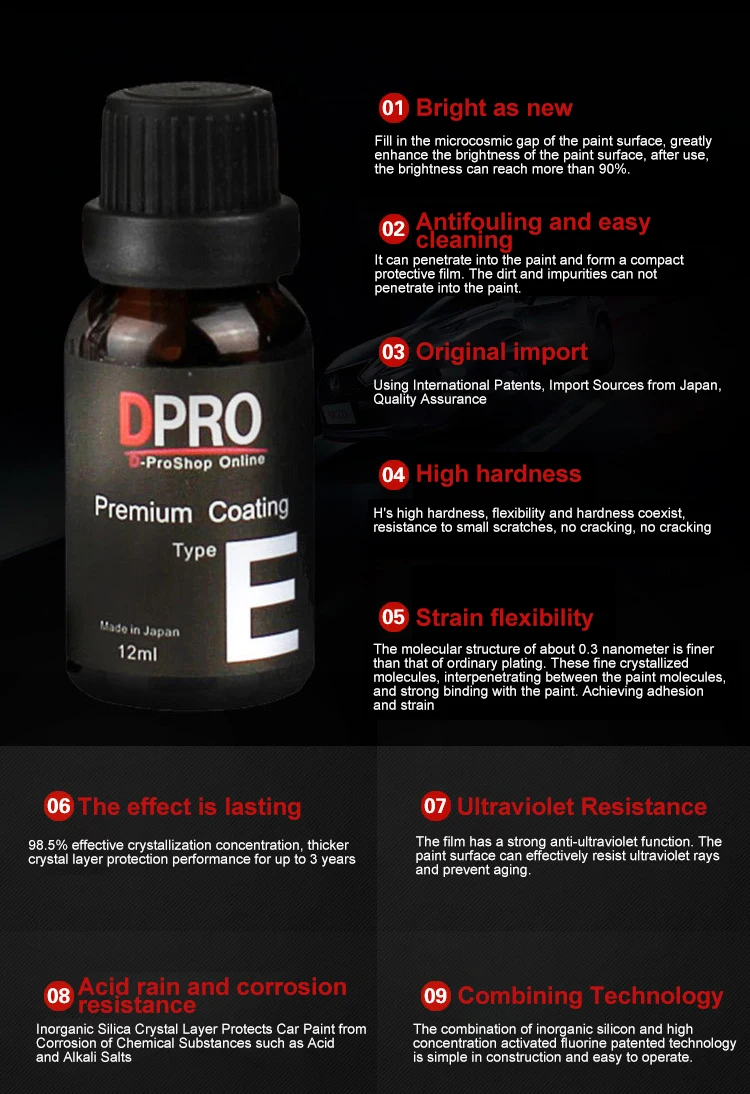 DPRO 12 мл керамическое покрытие для автомобиля уход за краской жидкое стекло