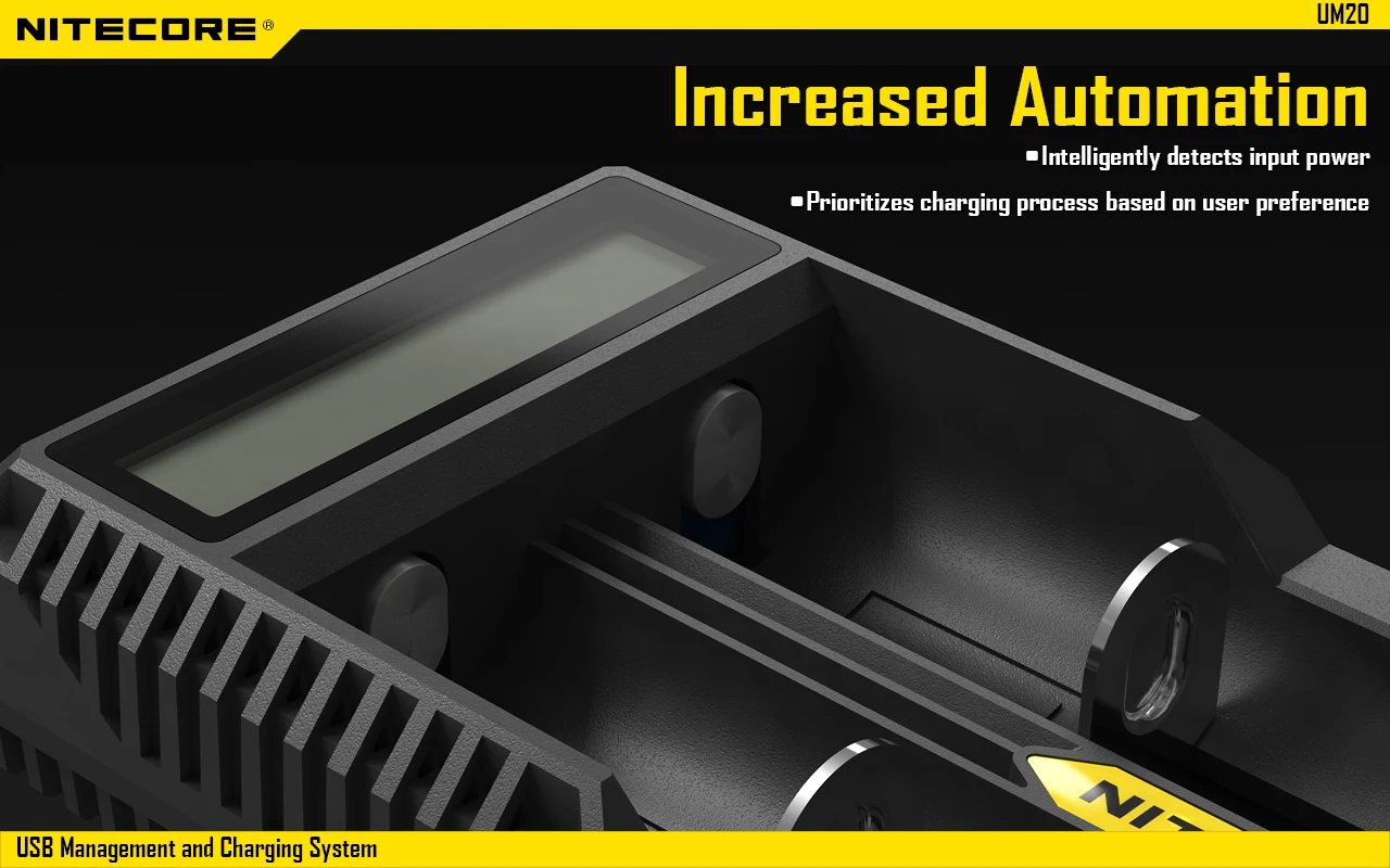 Nitecore UM2 UM4 ЖК-дисплей QC2.0 USB зарядное устройство UM10 UM20 18650 18350 16340 14500 анти короткая схема литий-ионная батарея зарядное устройство s