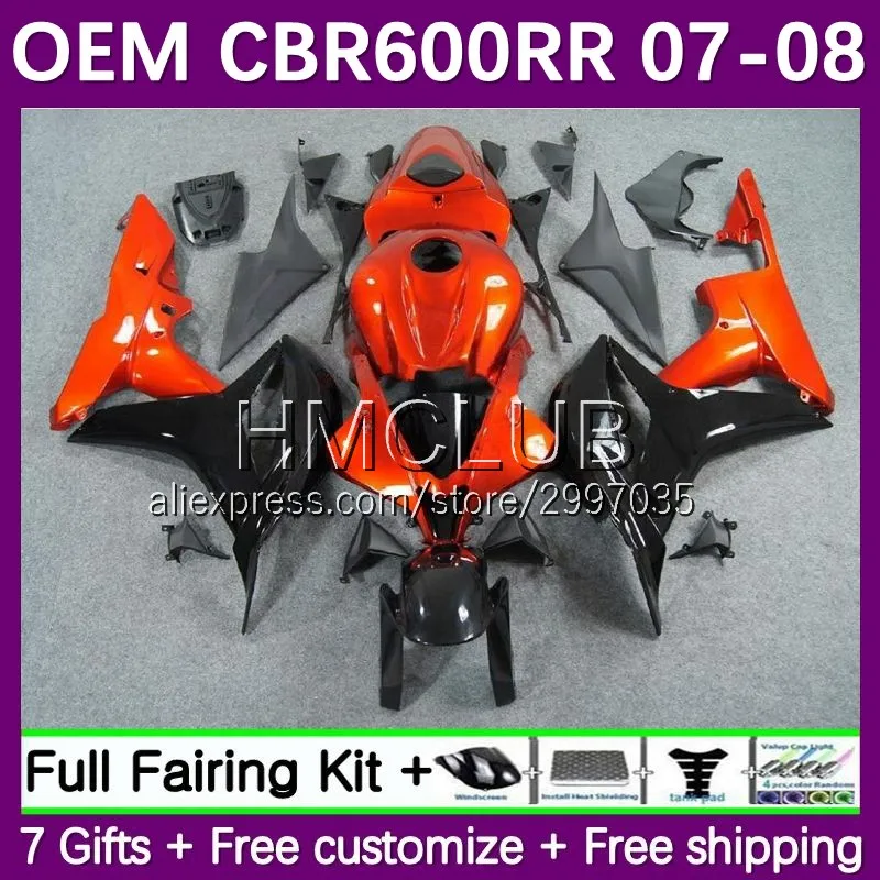 

Injection Body For HONDA CBR600RR CBR600 600 RR CC F5 07 08 5No.19 CBR600F5 CBR 600CC 600RR 2005 2006 OEM Fairings orange glossy