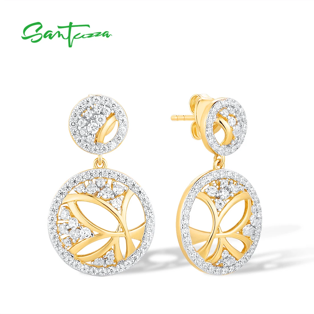 

Серьги женские из серебра 925 пробы, с белыми фианитами