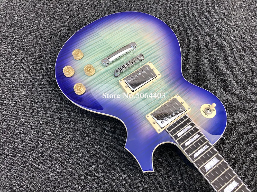 Новая электрическая гитара фиолетовая краска облицовка кленового тигра