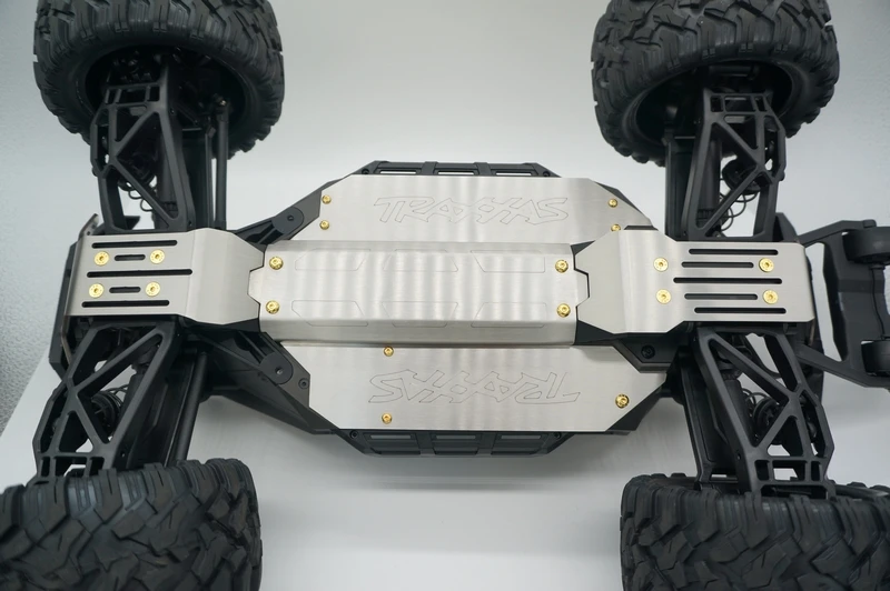 Нержавеющая сталь шасси Броня опорная плита для 1/10 TRAXXAS MAXX грузовик