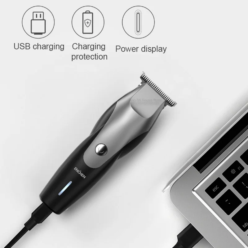 XIAOMI ENCHEN Hummingbird электрическая машинка для стрижки волос 10 Вт usb зарядка 110-240 в низкий уровень шума триммер для волос с 3 расческа для волос человек